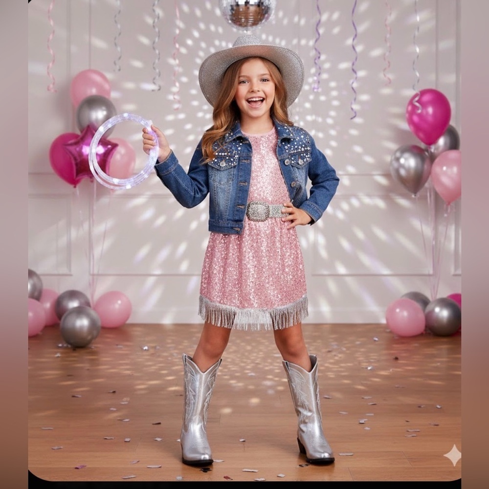 Madden NYC Little Girl & Big Girl Tall Western Cowgirl Boot size 4